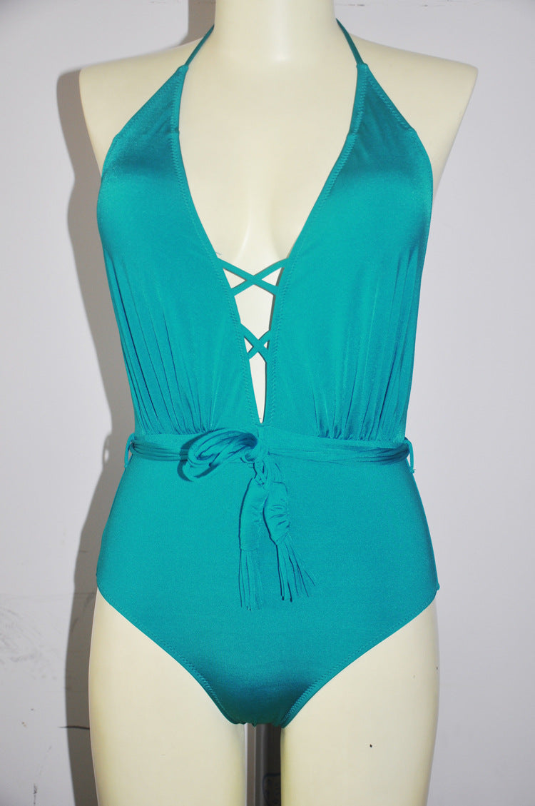 Belly Covering Gathering Swimwear Swimsuit Smart Sexy One Piece Bikini Swimsuit Bella Mia